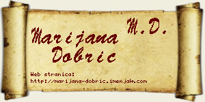 Marijana Dobrić vizit kartica